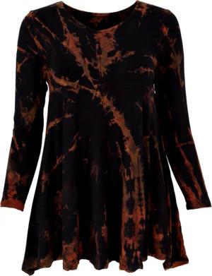 Guru-Shop Midikleid Batik Minikleid, Langarm Boho