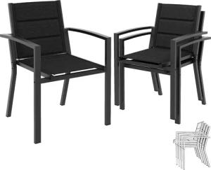 GUNJI Gartenstuhl Klappstuhl (2er Set), bequem,