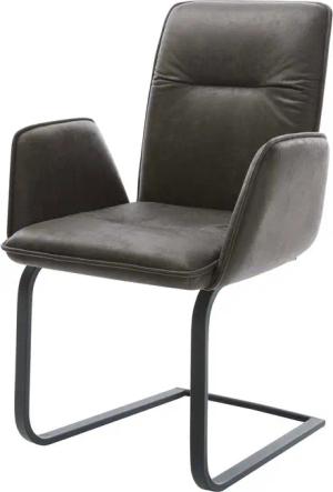 DELIFE Polsterstuhl Vinja-Flex, Freischwinger flach Schwarz