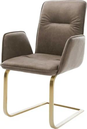DELIFE Polsterstuhl Vinja-Flex, Freischwinger flach Gold