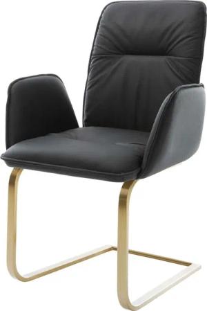 DELIFE Polsterstuhl Vinja-Flex, Freischwinger flach Gold