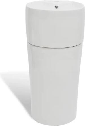 vidaXL Waschbecken, Standwaschbecken mit Hahn/Überlaufloch Keramik