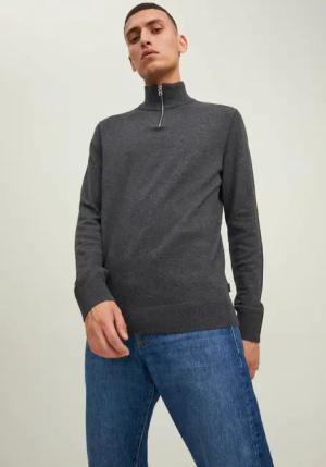 Jack & Jones Strickpullover "EMIL KNIT HALF ZIP", mit kurzem Reißverschluss im Troyer-Look