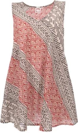 Guru-Shop T-Shirt Boho Blusentop, leichtes Longtop