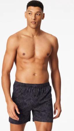 Boxershorts Interlock gemustert kohle - Fine Interlock 7