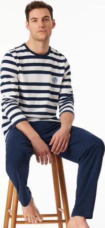 Schlafanzug lang Streifen admiral - SCHIESSER 150 Years 58
