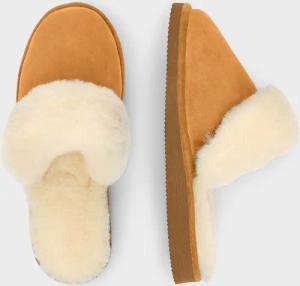 Pantoffeln aus Lammfell - cognac - Gr. 38 von Goldner Fashion