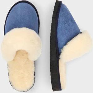 Pantoffeln aus Lammfell - blau - Gr. 40 von Goldner Fashion