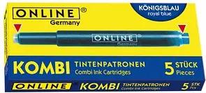 ONLINE® 17202 Tintenpatronen für Füller königsblau 5 St.