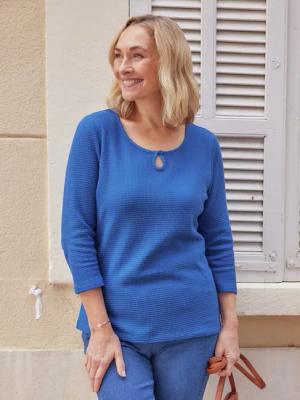 Struktur-Shirt Knopfdetail