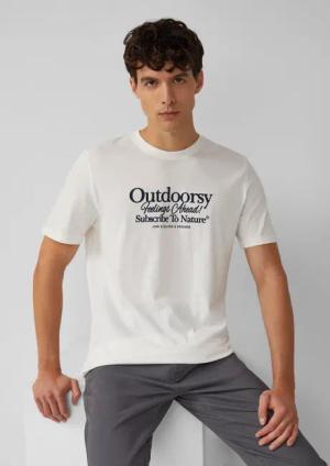 s.Oliver Kurzarmshirt Baumwoll-T-Shirt mit Frontprint