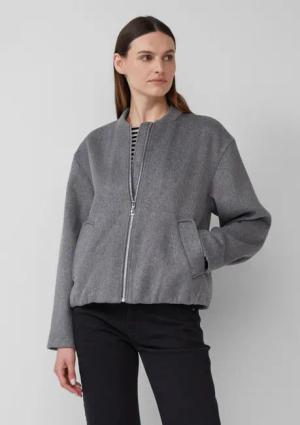 s.Oliver Funktionsjacke Wollmix-Blouson mit gerafftem Saum