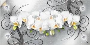 Artland Wandbild weiße Orchideen auf Ornamenten,