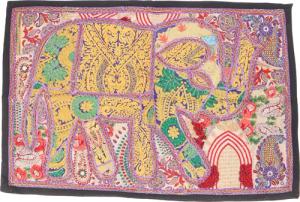 Guru-Shop Wandteppich Indischer Wandteppich Patchwork Wandbehang..,