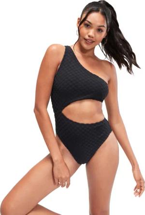 Grauer FLU3NTE asymmetrischer Badeanzug mit Cut-Out