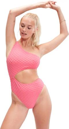 Pinker FLU3NTE asymmetrischer Badeanzug mit Cut-Out