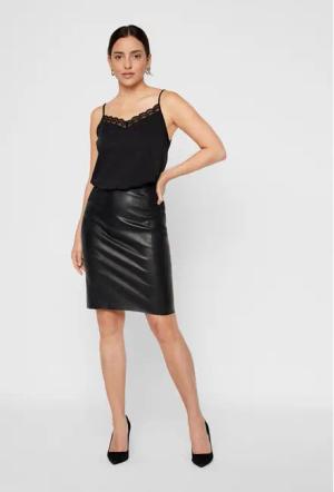 Vero Moda Rock aus Kunstleder 10218187 Schwarz Slim Fit