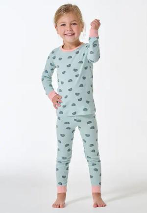 Schlafanzug lang Feinripp Bündchen Regenbogen mint - Kids Nightwear 128