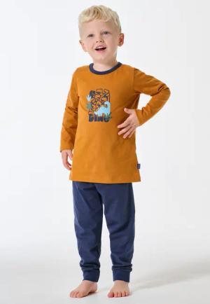 Schlafanzug lang Bündchen Dino curry - Kids Nightwear 98