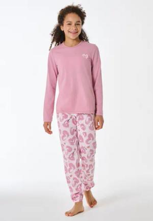 Schlafanzug lang Herzchen rosenholz - Teens Nightwear 164