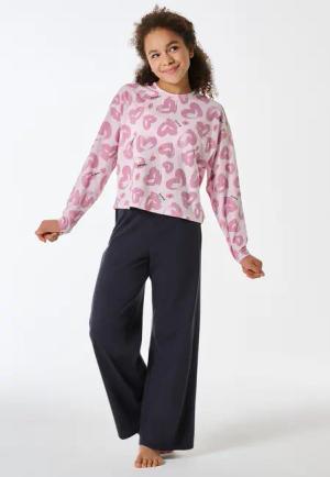 Schlafanzug lang Herzen zartrosa - Teens Nightwear 164