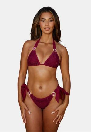 Moda Minx Bikini-Hose "Private Island", (1 St., Panty), mit seitlicher Bindung und tollem Steinbesatz