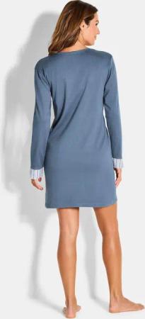 Nachthemd mit Frontprint - rauchblau - Gr. 48/50 von Goldner Fashion
