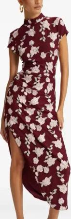 Rotate - Asymmetric Red Dress With Floral Embroidery And Sh - Größe 38 - rot