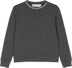 Golden Goose - Relaxed Grey Sweater With Embellished Neckline - Größe XS - grau