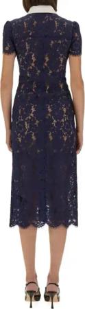 self-portrait - Lace Midi Dress - Größe 10 - schwarz