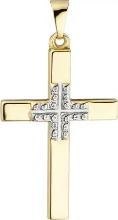 JOBO Kreuzanhänger Anhänger Kreuz, 375 Gold