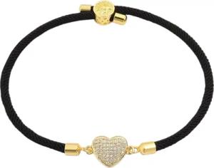 KARMA Armband Damen Textil Herz Zirkon