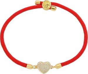 KARMA Armband Damen Textil Herz Zirkon