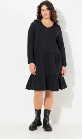 Ulla Popken Midikleid Sweatkleid Kapuze A-Linie