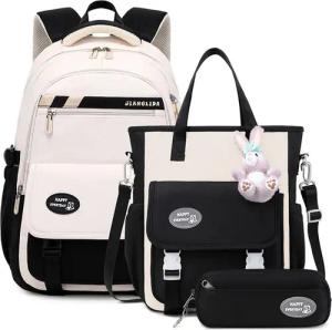 FOSMET Schulrucksack Schulrucksack 3er Set Rucksäcke
