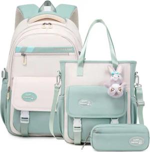 FOSMET Schulrucksack Schulrucksack 3er Set Rucksäcke