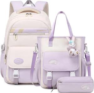 FOSMET Schulrucksack Schulrucksack 3er Set Rucksäcke