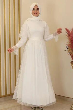 Modavitrini Tüllkleid Abendkleid aus gepunktetem Tüll