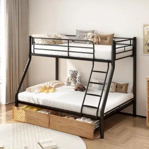 Odikalo Etagenbett Hochbett Metallbett Stauraum Leiter