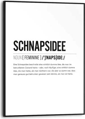 Reinders Poster "Schnapsidee", Küche - Schwarz-Weiß - MDF - Sprüche - 30x40 cm