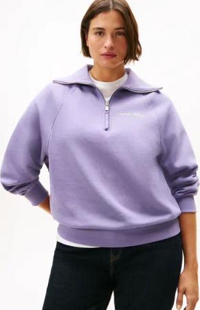 Tommy Hilfiger Curve Sweatshirt "CRV CLASSIC SCRIPT FLEECE 1/2ZIP", in großen Größen
