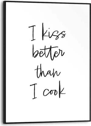 Reinders Poster "Cooking Kisses", Küche - Schwarz-Weiß - MDF - Sprüche - 30x40 cm