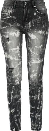 Rock Rebel by EMP - Rock Jeans - Jeans im Destroyed-Look - W27L30 bis W34L32 - für Damen - Größe W28L32 - grau