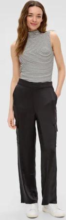 s.Oliver Stoffhose Wide-Leg-Hose aus Satin