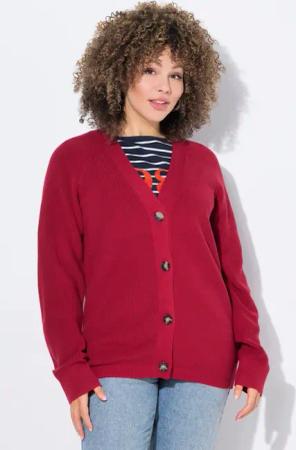 Ulla Popken Cardigan Strickjacke Knöpfe V-Ausschnitt