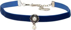 Alpenflüstern Choker Trachten-Samt-Kropfband Helena (blau), -