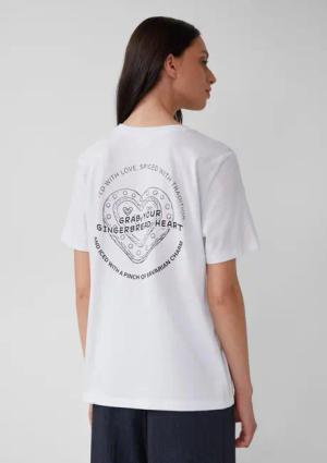s.Oliver Kurzarmshirt Baumwollshirt mit Front- und