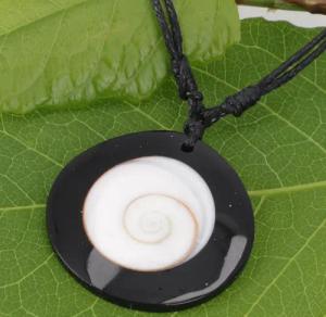 Guru-Shop Perlenkette Ethno Kette mit Perlmutteinlage,