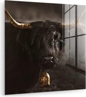 MuchoWow Acrylglasbild Schottischer Highlander - Gold