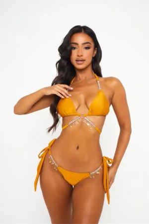 Moda Minx Bikini-Hose "Seychellen Seestern", (1 St., Panty), mit seitlicher Bindung und funkelnden Anhängern